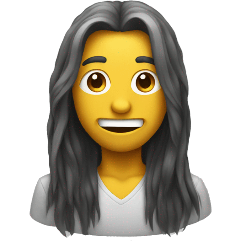 Smiley emoji with long hair emoji