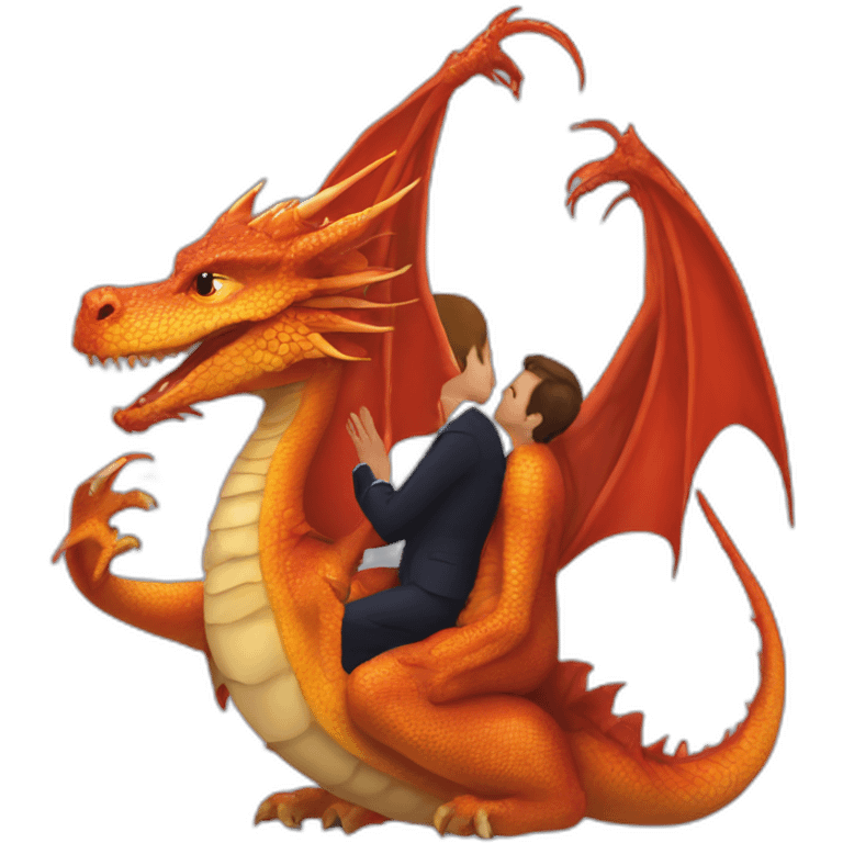 Emanuel Macron kiss dragon emoji