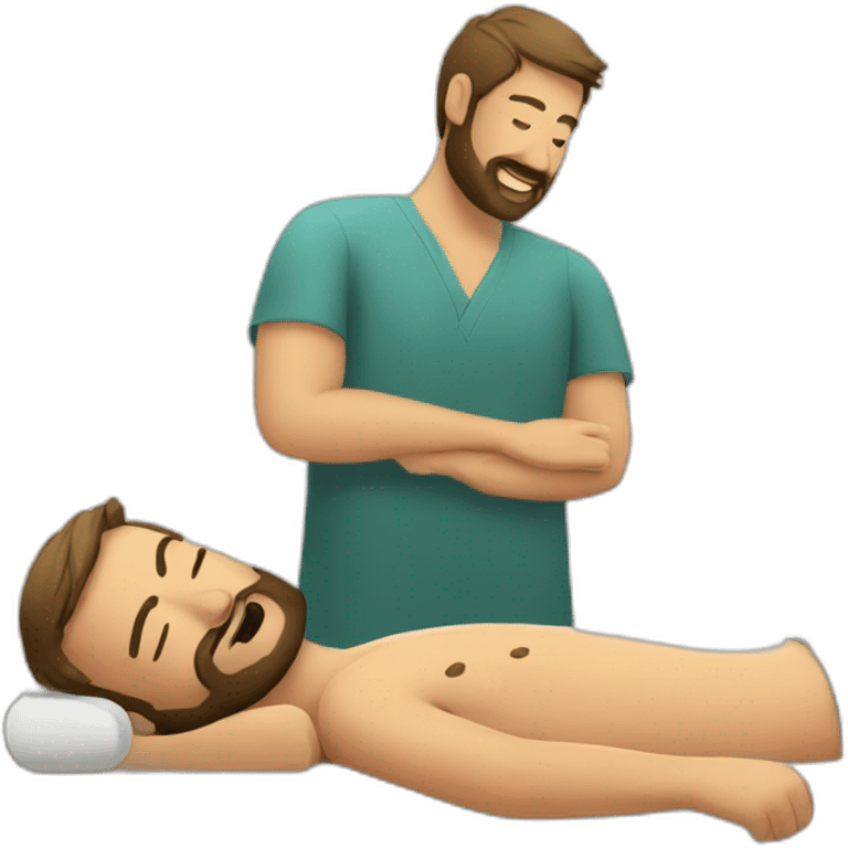 Bearded Man having massage emoji