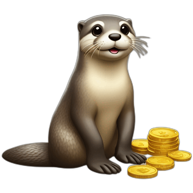 loutre avec de la monnaie emoji