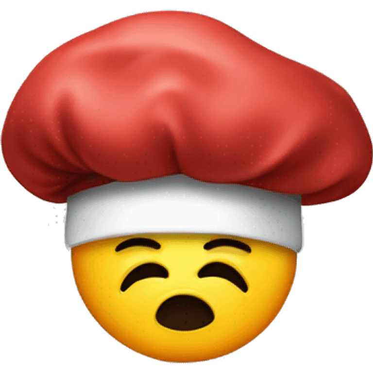 kiss emoji with hand and chef’s hat emoji