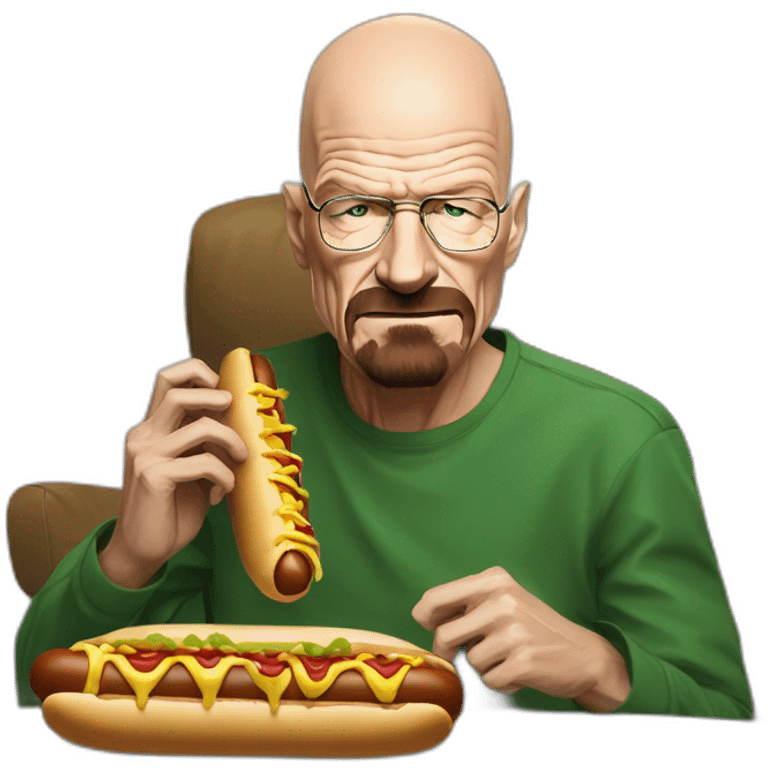 breaking bad walter white eating hot dog emoji