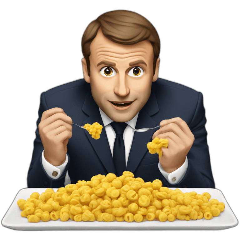 macron qui mange un macarron emoji