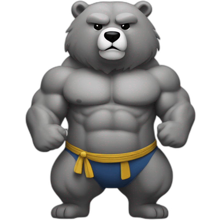 muscle hairy grey kung fu bear emoji