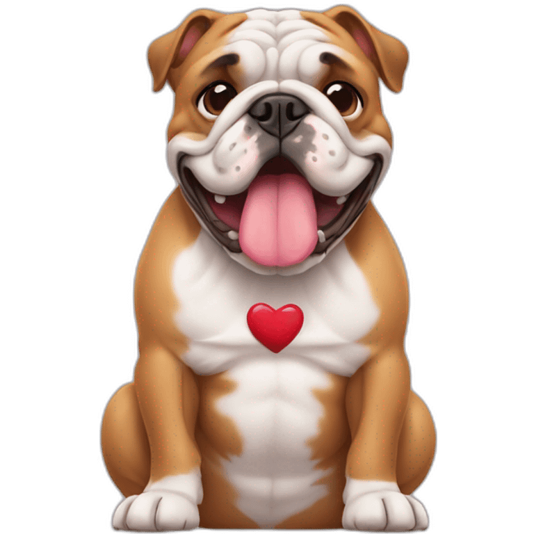 a bulldog that makes a heart emoji