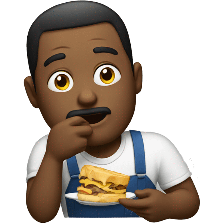 a man eating emoji