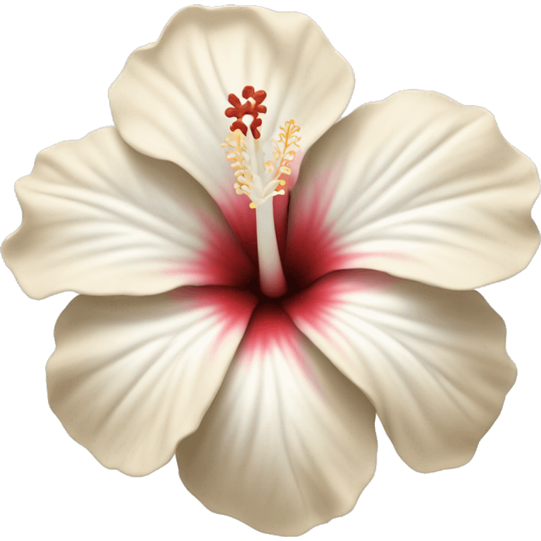 white and beige hibiscus flower  emoji