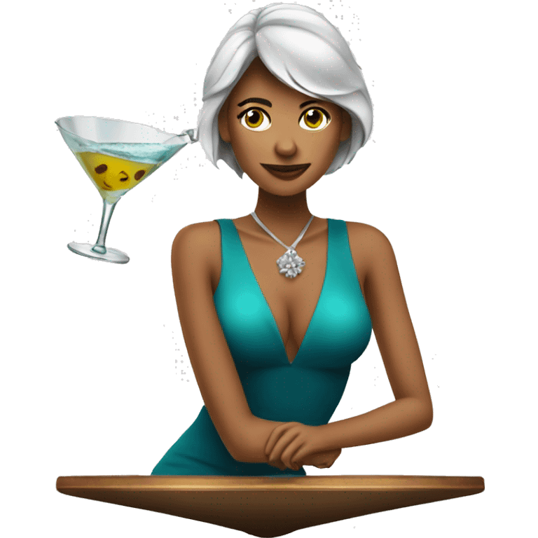 Woman sat in martini glass  emoji