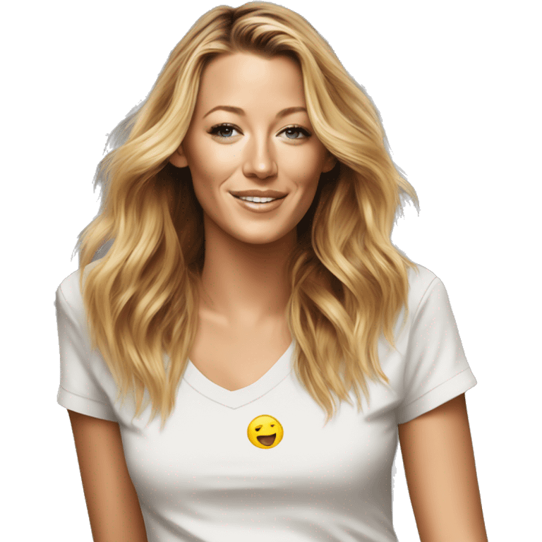 blake lively wearing tee emoji