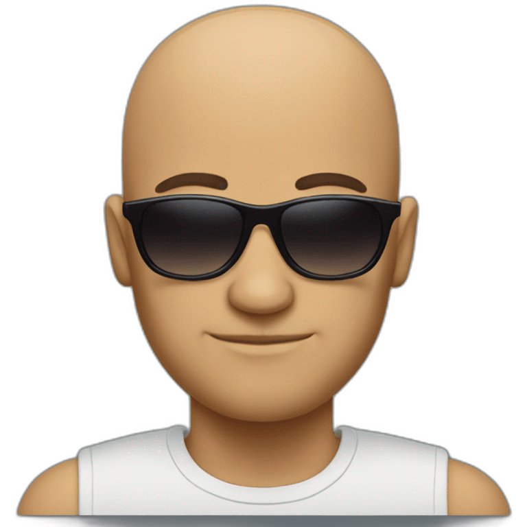 cool bald guy with shades emoji