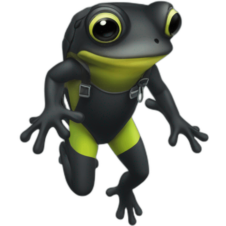 Diver black frog emoji