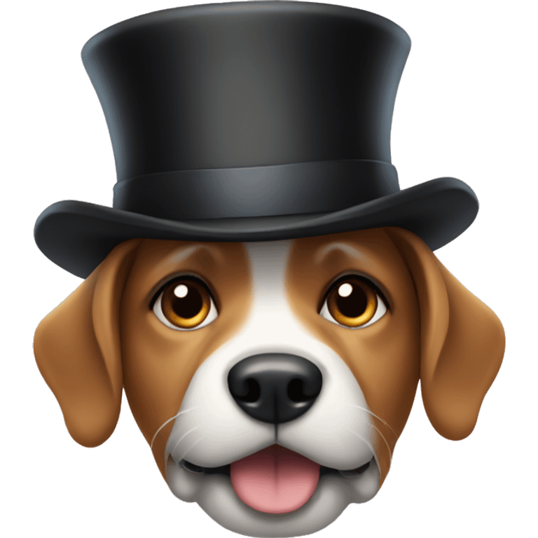 Dog wearing a top hat emoji