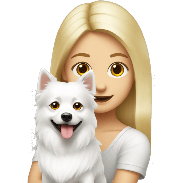 white spitz with blondi girl emoji