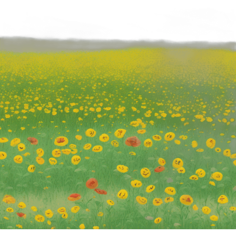 flower field drawn by Jean-Jacques Sempé emoji