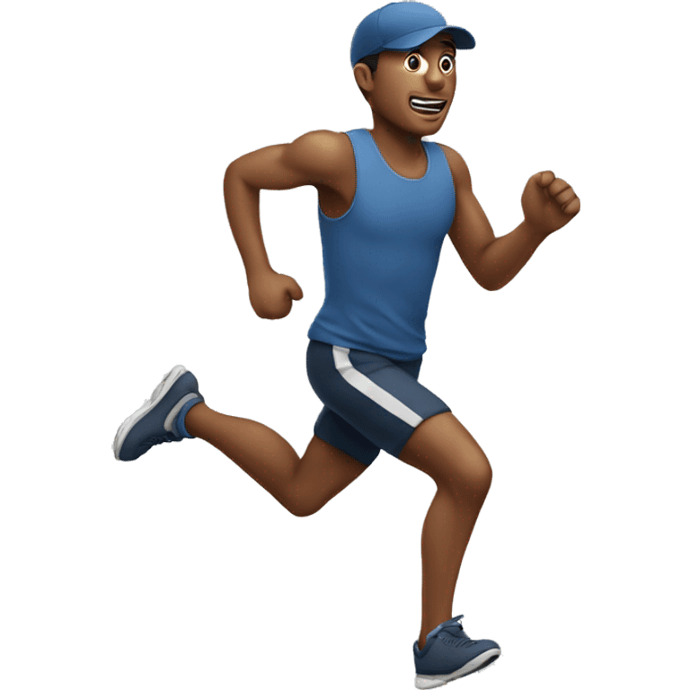 Man Wearing Cap and running emoji