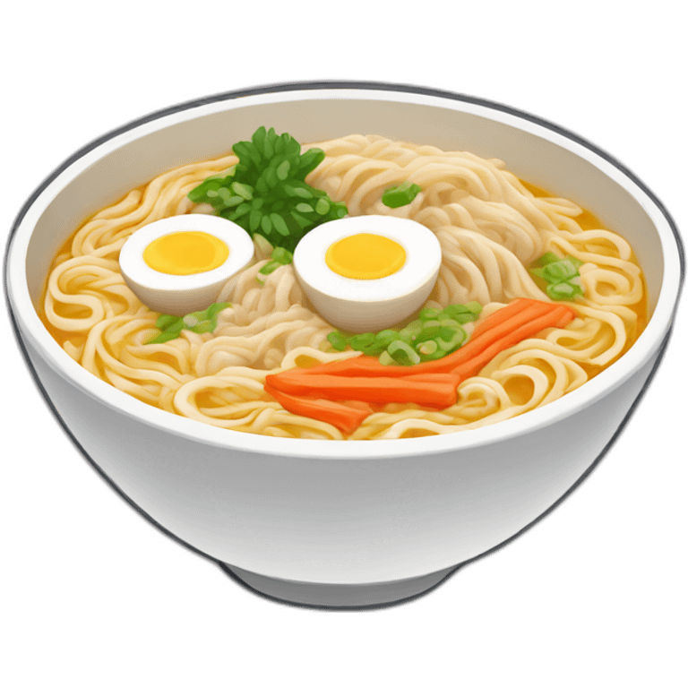 bowl of ramen in the style of a comic book emoji