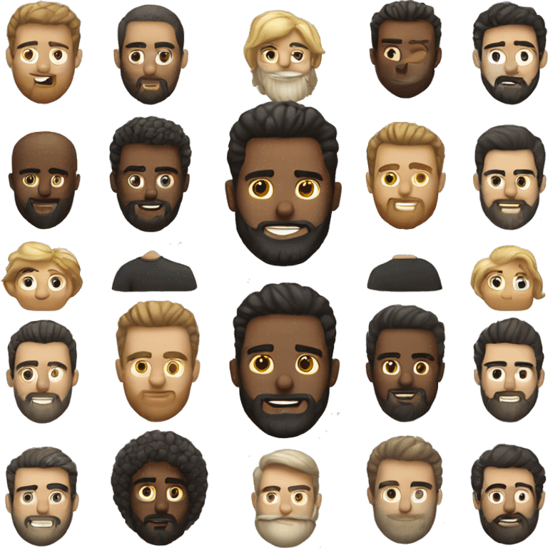 homem branco, sem cabelo, e de barba emoji