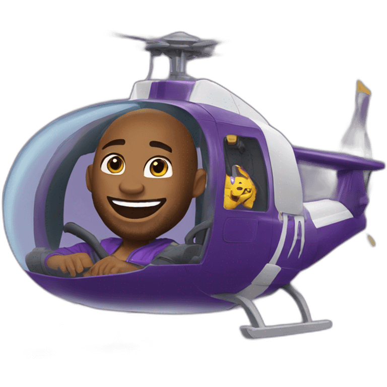 Kobe Bryant laughed while sitting in a helicopter emoji