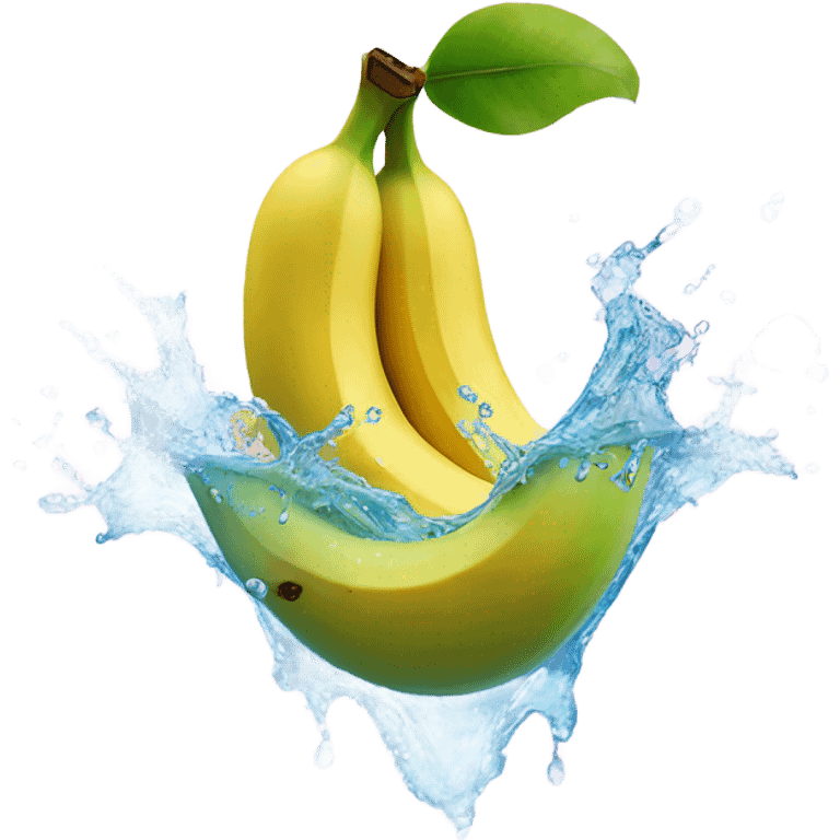 banana and apple with water splash emoji