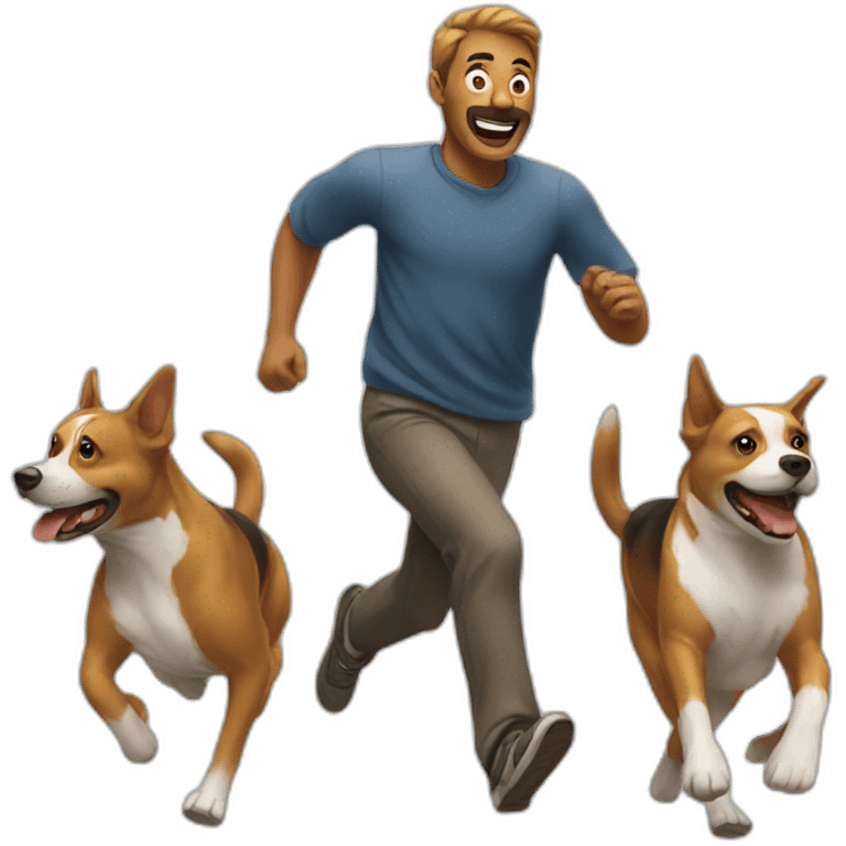 MAN RUNNING FROM DOGS emoji