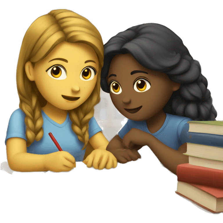 two girls studying emoji