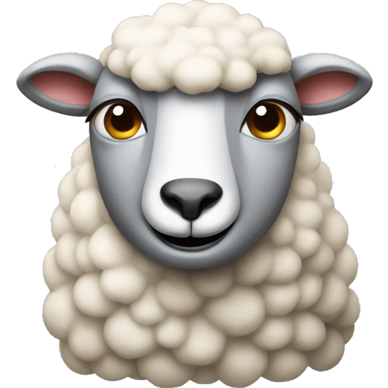 a sheep doing a very sly expression  emoji