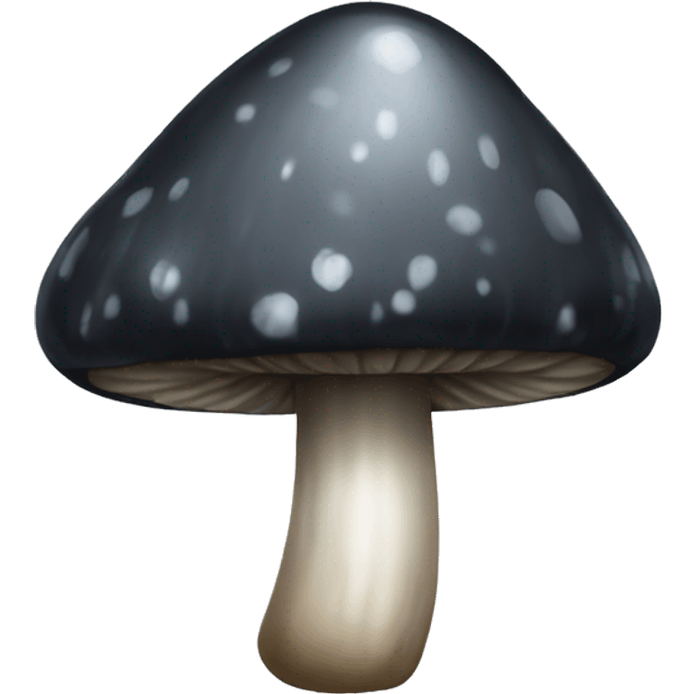 Black and dark grey Crystal mushroom  emoji