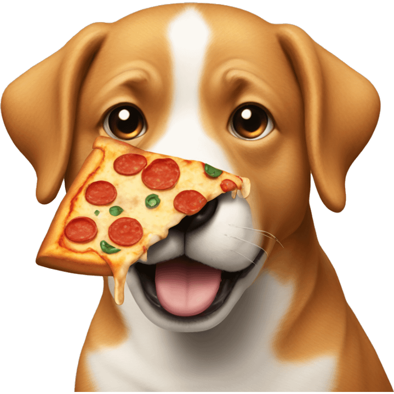 dog eating pizza emoji