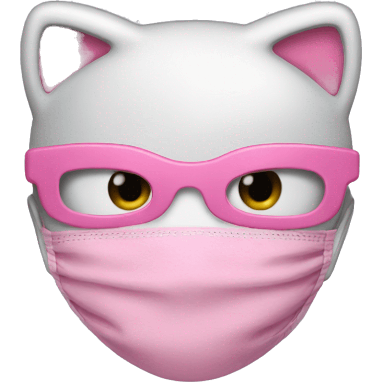 Hello Kitty wearing a pink mask emoji