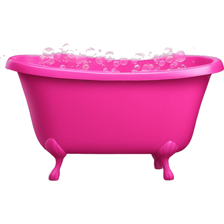 Hot pink bathtub overfilled with bubbles  emoji