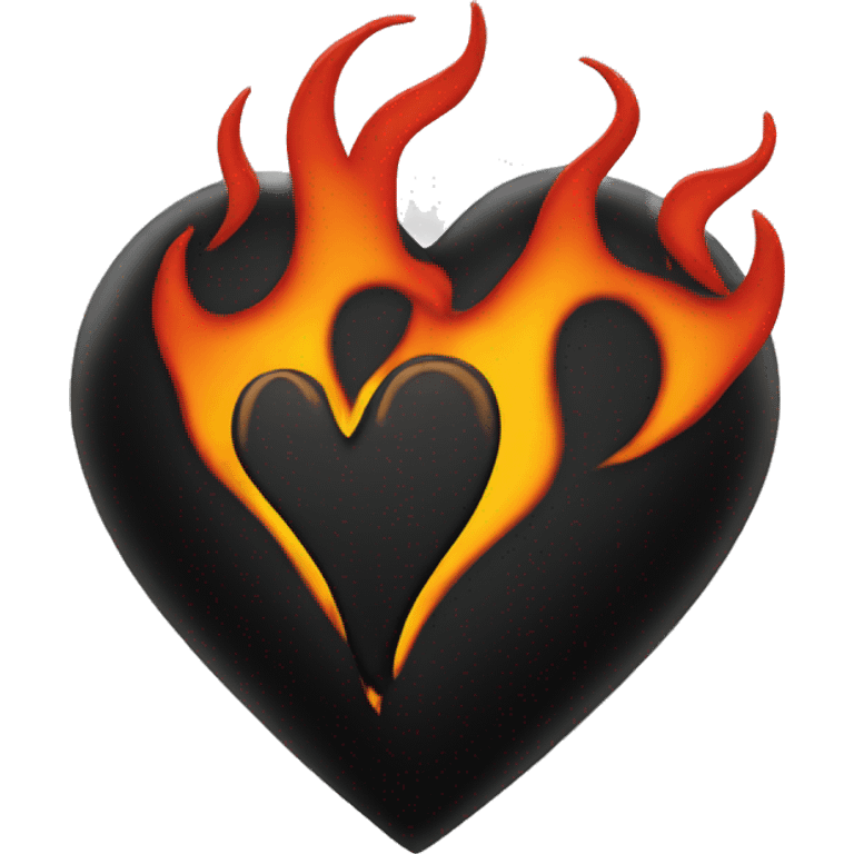 black heart with flames emoji