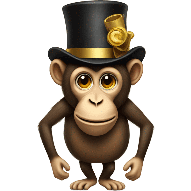 A monkey with a tophat emoji