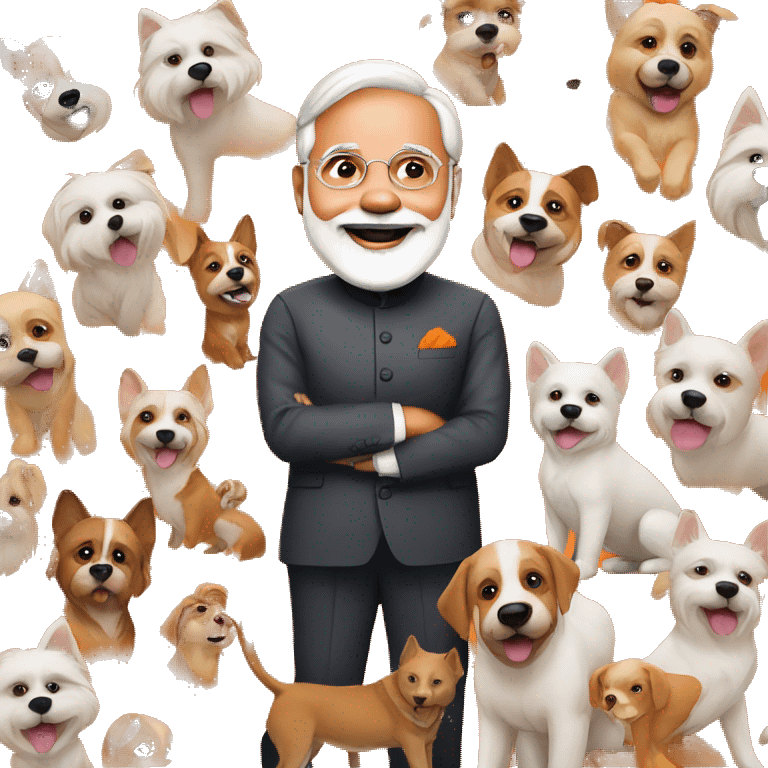 Narendra modi with dogs emoji