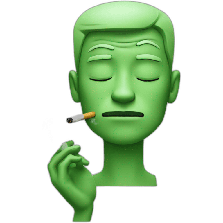 Man Smoking green cigarette weary tired emoji