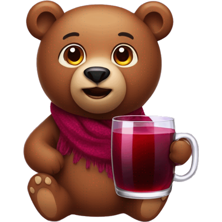 Bear with mulled wine  emoji