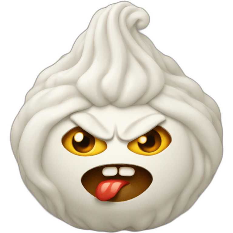 khinkali dish with angry face emoji