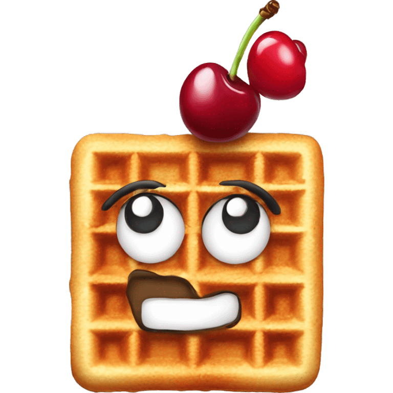 Waffle with cherry emoji