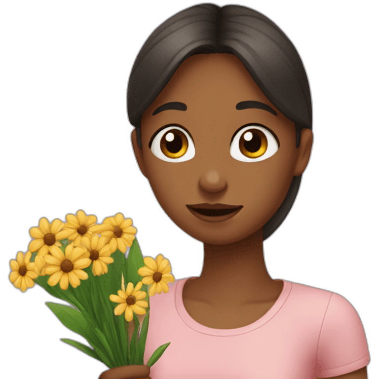 Girl saying sorry with flowers  emoji