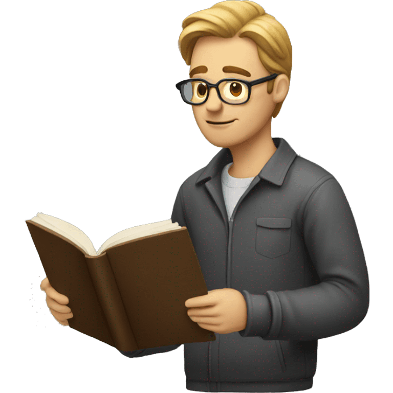 a man reading book emoji