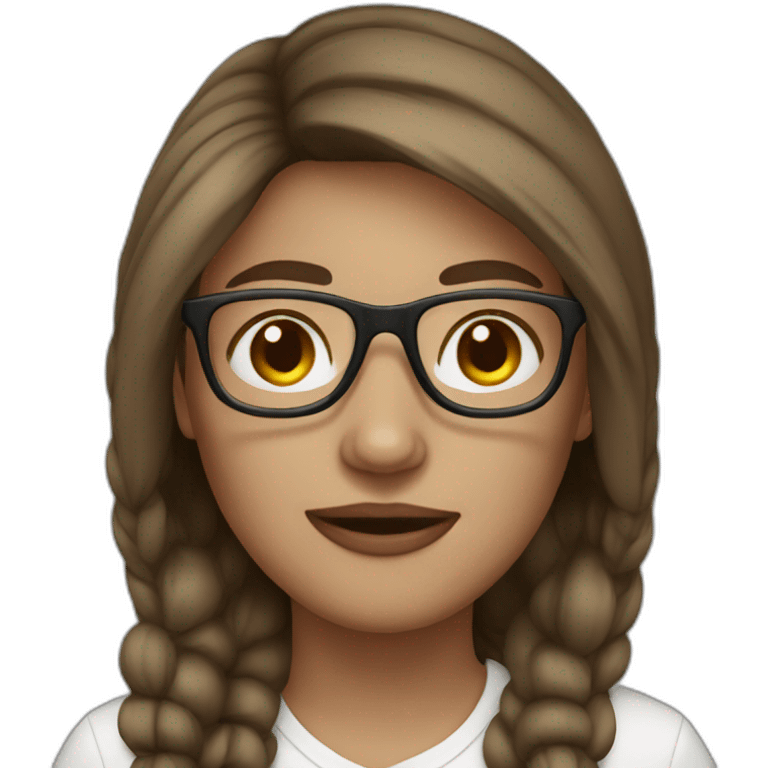  white skin women brown hair glasses emoji