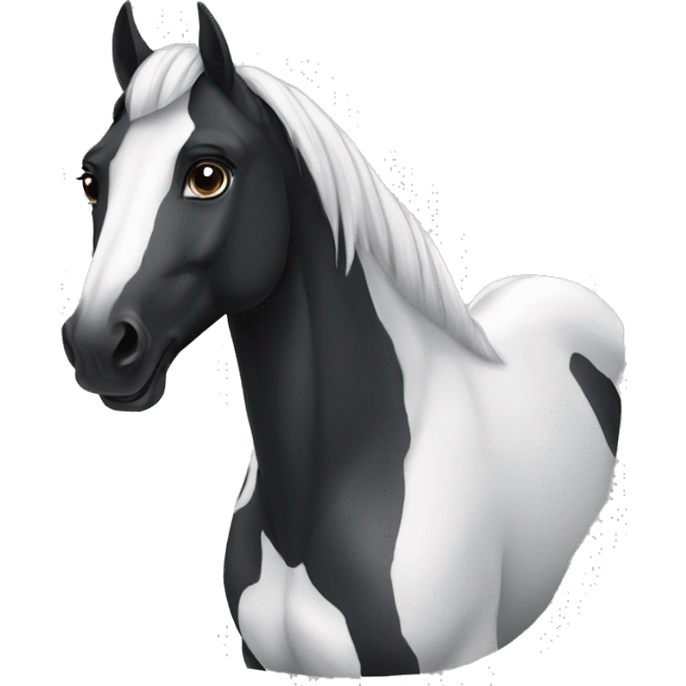 Black and white Arabian horse  emoji