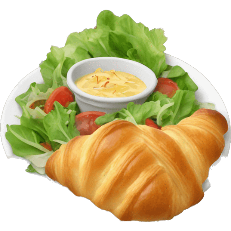 Croissant with fish and salad emoji