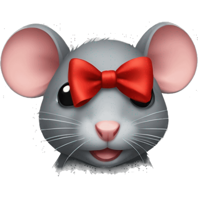 Rat with a red bow emoji