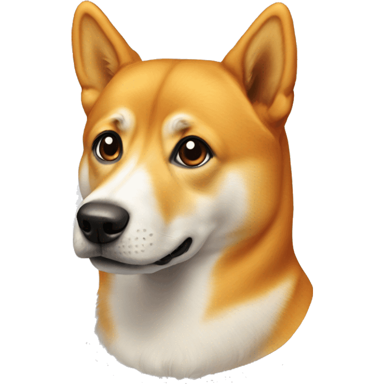 doge dog, orange, with a thin tail. emoji