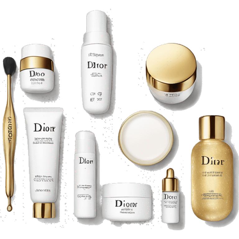 Dior white and gold skin care Kit emoji