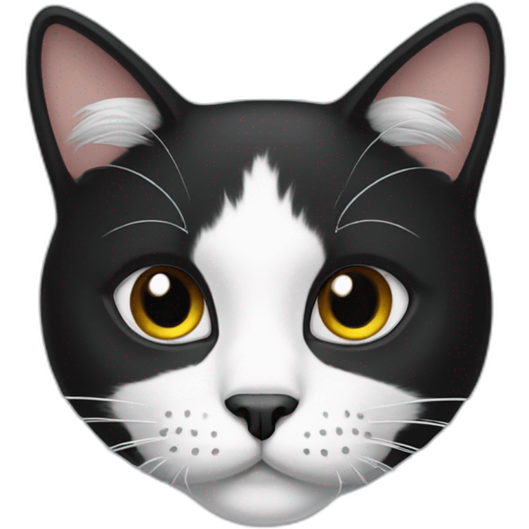 black and white cat with beard emoji