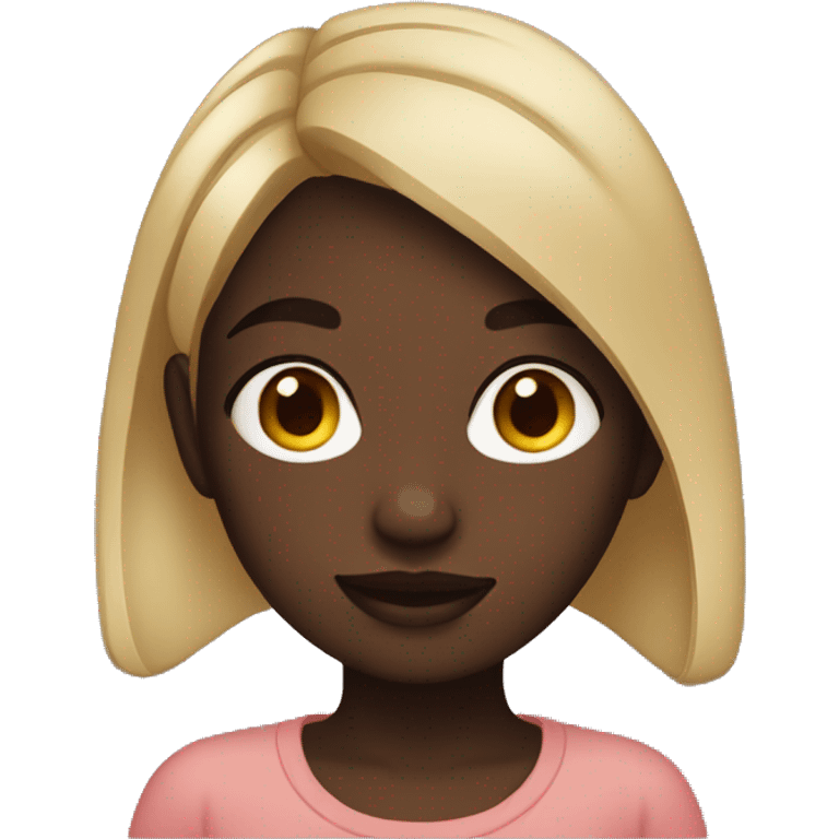 dark skinned girl two buns  emoji