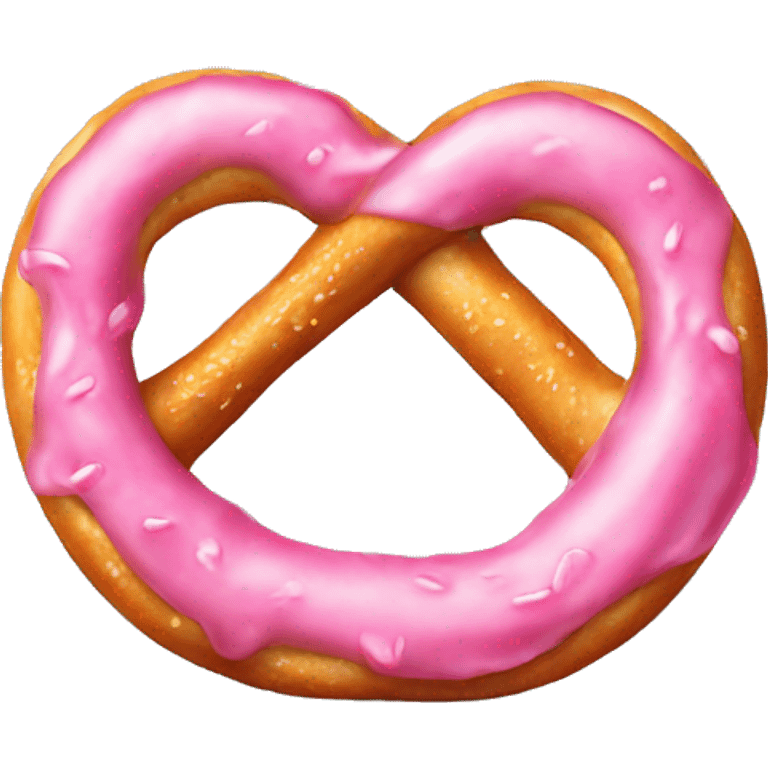 Realistic pink isolated salted pretzel. emoji