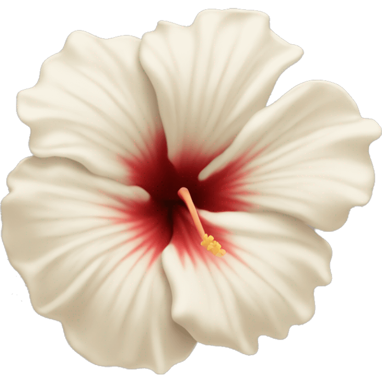 white and beige hibiscus flower  emoji