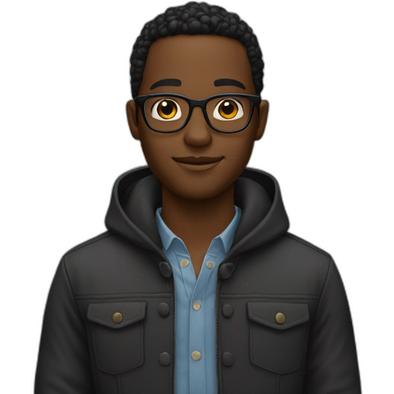 young black man with glasses emoji